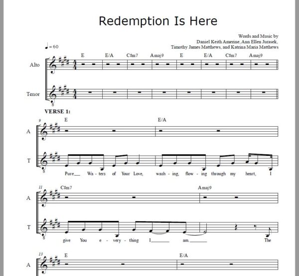 PDF Redemption Is Here (Vocal Duet Lead Sheet) Key of E - Image 2